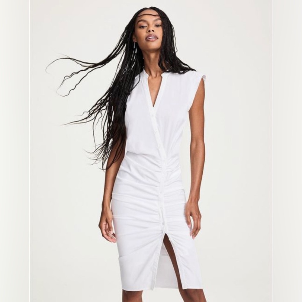 Veronica Beard Ruched Shirt Dress